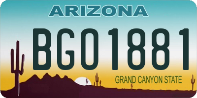 AZ license plate BGO1881