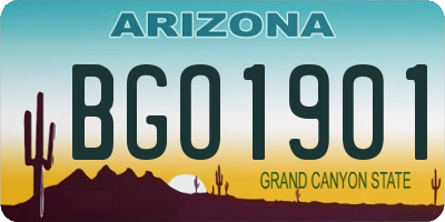 AZ license plate BGO1901