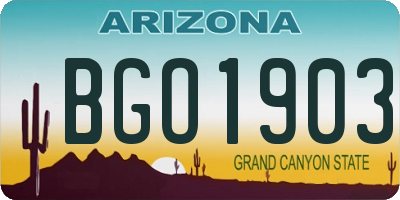 AZ license plate BGO1903