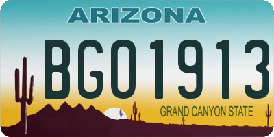 AZ license plate BGO1913