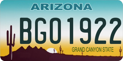 AZ license plate BGO1922