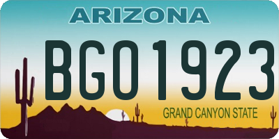 AZ license plate BGO1923