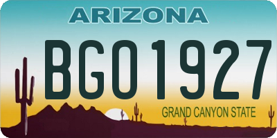 AZ license plate BGO1927