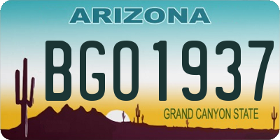 AZ license plate BGO1937