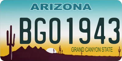 AZ license plate BGO1943