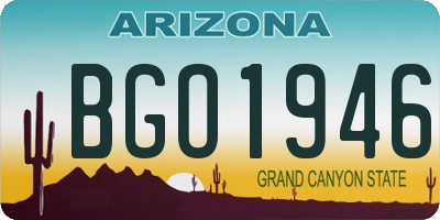 AZ license plate BGO1946