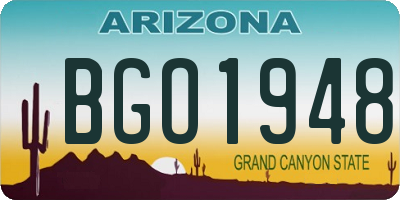AZ license plate BGO1948