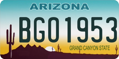 AZ license plate BGO1953