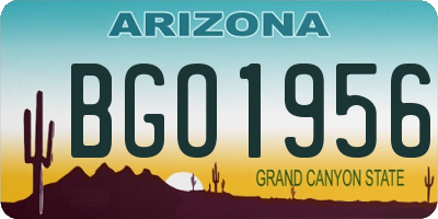 AZ license plate BGO1956