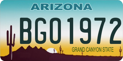 AZ license plate BGO1972