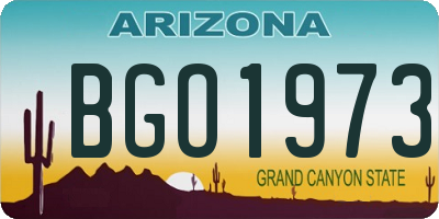 AZ license plate BGO1973