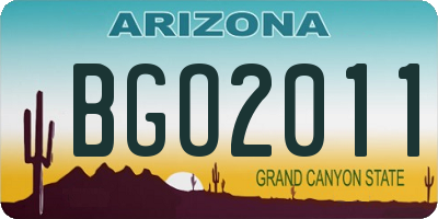 AZ license plate BGO2011