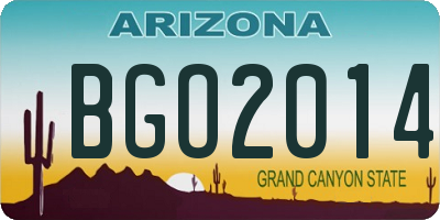 AZ license plate BGO2014