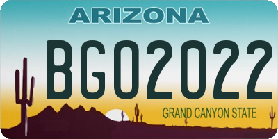 AZ license plate BGO2022