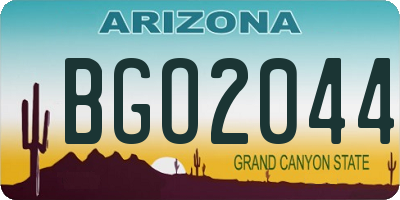 AZ license plate BGO2044
