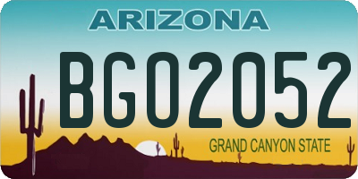 AZ license plate BGO2052