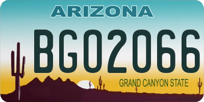AZ license plate BGO2066