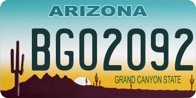 AZ license plate BGO2092