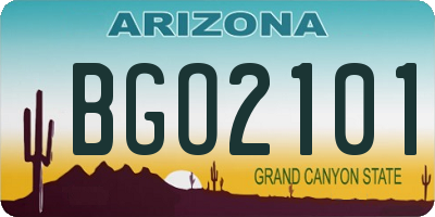 AZ license plate BGO2101