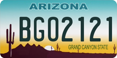 AZ license plate BGO2121