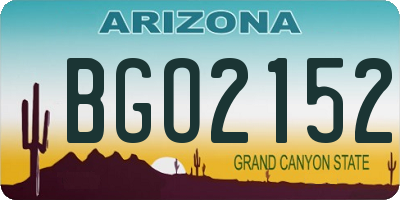 AZ license plate BGO2152