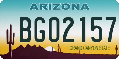 AZ license plate BGO2157