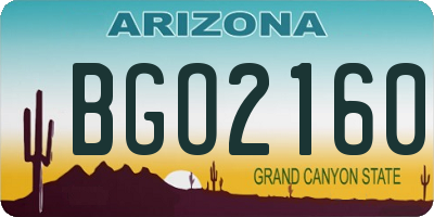 AZ license plate BGO2160