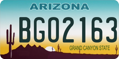 AZ license plate BGO2163