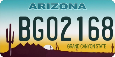 AZ license plate BGO2168