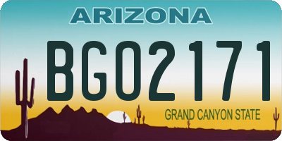 AZ license plate BGO2171