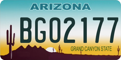 AZ license plate BGO2177