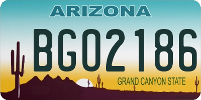 AZ license plate BGO2186