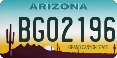 AZ license plate BGO2196