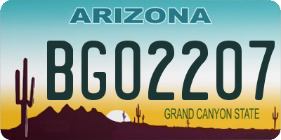 AZ license plate BGO2207