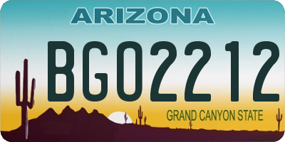 AZ license plate BGO2212