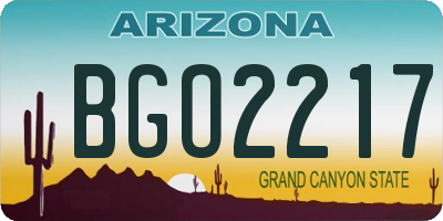 AZ license plate BGO2217