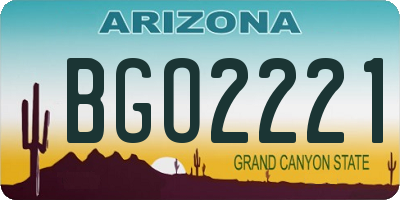 AZ license plate BGO2221