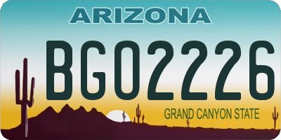 AZ license plate BGO2226