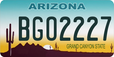 AZ license plate BGO2227