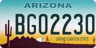 AZ license plate BGO2230
