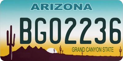AZ license plate BGO2236