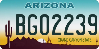 AZ license plate BGO2239