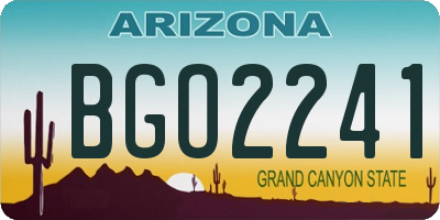 AZ license plate BGO2241