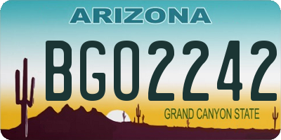 AZ license plate BGO2242