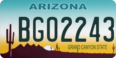 AZ license plate BGO2243