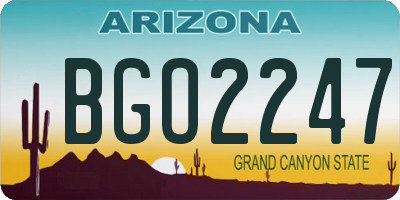 AZ license plate BGO2247