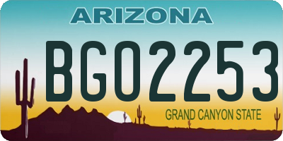 AZ license plate BGO2253