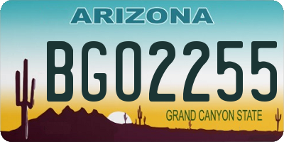 AZ license plate BGO2255