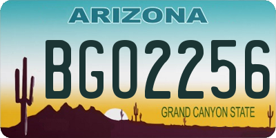 AZ license plate BGO2256