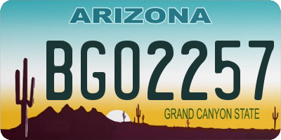 AZ license plate BGO2257